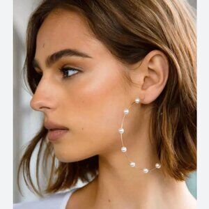 Large Hoop Pearl Earrings Lili Claspe Molly Hoops
